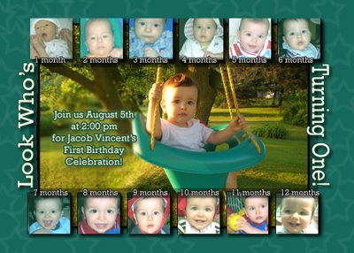 Jake's first birthday invite